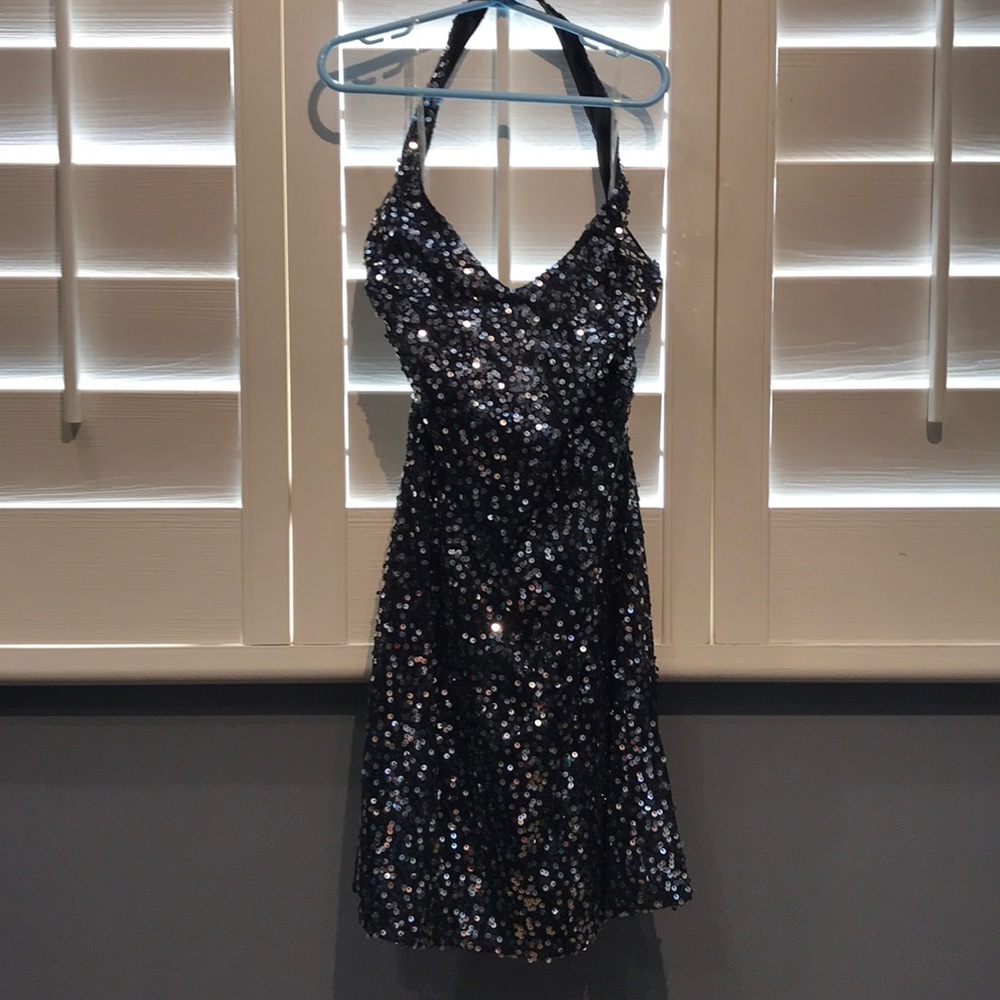 Black/silver sparkly cocktail dress